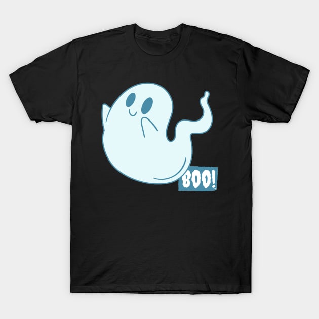 Halloween boooo cute ghost Happy Halloween T-Shirt by BoogieCreates